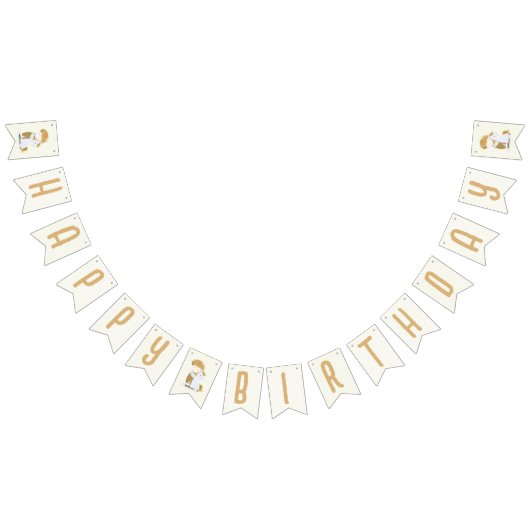 ボーイ&ポニー誕生日パーティー，ハッピーバースデー バンティングフラッグ (全)