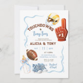 ボーイ 手描き クィアキー タッチダウン と 小さなつま先 招待状 (正面)