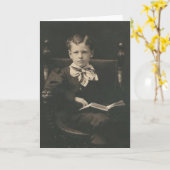 ボーイ・読ブック・グリーティング・カード カード (黄色い花)