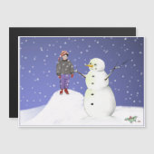 ボーイ&雪だるまホリデーカード (正面/裏面)