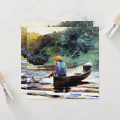 ボーイ・魚釣り素晴らし・ア絵画ートはウィンスロー・ホーマーの カード (正面/裏面インサイチュ)