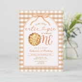 ボーウィル小さなかわいこちゃんパイ秋ジンガム1st誕生日 招待状 (スタンド正面)