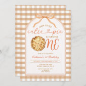 ボーウィル小さなかわいこちゃんパイ秋ジンガム1st誕生日 招待状 (正面/裏面)