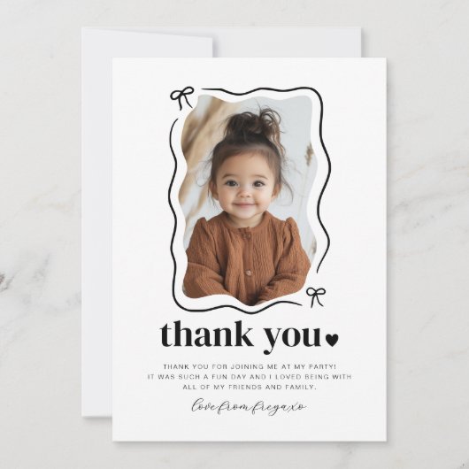 ボーウェーブフォ縁どト誕生日 サンキューカード (正面)