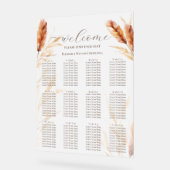 ボーエレガントウォーター色パンパ秋の結婚式 アクリルサイン (傾斜)