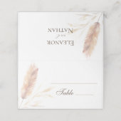 ボーエレガントウォーター色パンパ秋の結婚式 プレイスカード (外部開封)