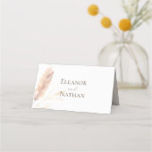 ボーエレガントウォーター色パンパ秋の結婚式 プレイスカード (裏面)