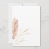 ボーエレガントウォーター色パンパ秋の結婚式 招待状 (裏面)