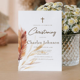 ボーエレガントウォーター色パンパ秋ソンバプテスマ 招待状