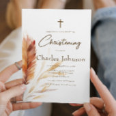 ボーエレガントウォーター色パンパ秋ソンバプテスマ 招待状