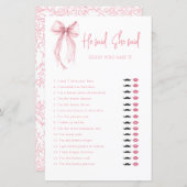 ボーエレガントウ彼は彼女はブライダルシャワーゲームを言った (正面/裏面)