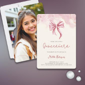 ボーエレガントキンセニェラ写真誕生日パーティー 招待状