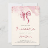 ボーエレガントキンセニェラ写真誕生日パーティー 招待状 (正面)