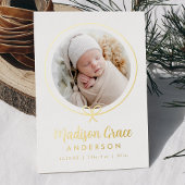 ボーエレガントゴールド・フォイル誕生の発表 箔招待状