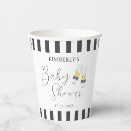 ボーエレガントシャンパーニュストライプーSIP & SEEベビーシャワー 紙コップ