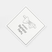 ボーエレガントスタイリッシュティカスタムバチュラーパーティ スタンダードランチョンナプキン (角)