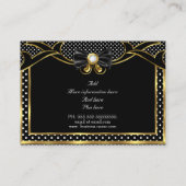 ボーエレガントスタイリッシュティ金ゴールド白黒水玉模様 名刺 (裏面)