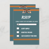 ボーエレガントタイシンプルRSVPカード 出欠カード (正面/裏面)