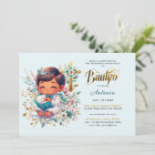 ボーエレガントティゾターコイズ金ゴールドフローラクロス 招待状 (スタンド正面)