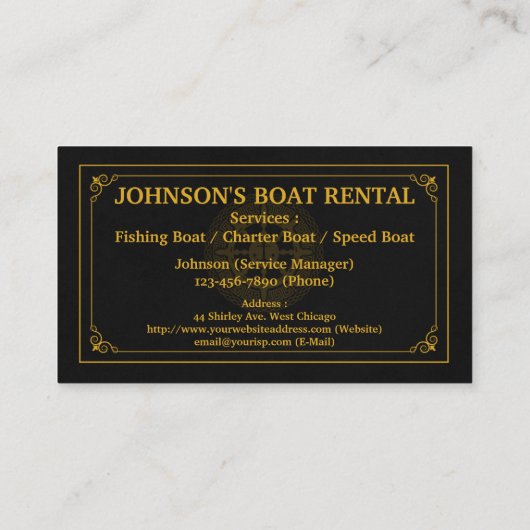 ボーエレガントトレンタルブラック金ゴールド（個人用設定） 名刺 (裏面)