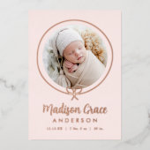 ボーエレガントバラ金箔誕生発表 箔招待状 (正面)