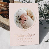 ボーエレガントバラ金箔誕生発表 箔招待状