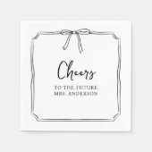 ボーエレガントパーソナライズされた応援ブライダルシャワー スタンダードカクテルナプキン (正面)