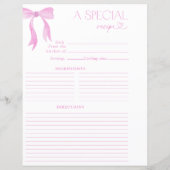 ボーエレガントピンクウォーター色ブライダルシャワーレシピ (裏面)