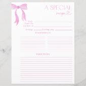 ボーエレガントピンクウォーター色ブライダルシャワーレシピ (正面)