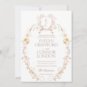 ボーエレガントフローラクレスト結婚式招待状 招待状 (正面)