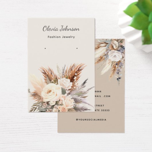 ボーエレガントフローラジュエリーイヤリング表示カード (デスク)