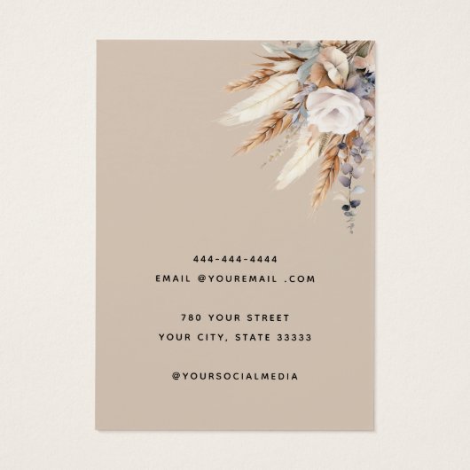 ボーエレガントフローラジュエリーイヤリング表示カード (裏面)