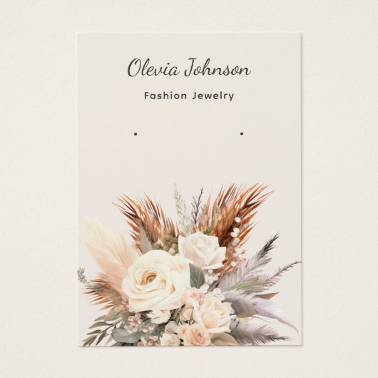 ボーエレガントフローラジュエリーイヤリング表示カード (正面)