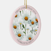 ボーエレガントフローラ赤面ピンク初めてのクリスマス セラミックオーナメント (右)