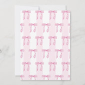 ボーエレガントブライダルシャワーバラピンクストリップ 招待状 (裏面)