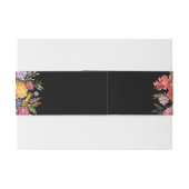 ボーエレガントブラックオランダフローラ結婚ズ 招待状ベリーバンド (裏面例)