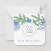 ボーエレガントブルズスモールビジネスロゴハッピーホリデー ノートカード (正面)