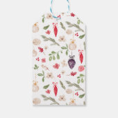 ボーエレガントブルパインフローラ水の色クリスマス ギフトタグ (裏面)