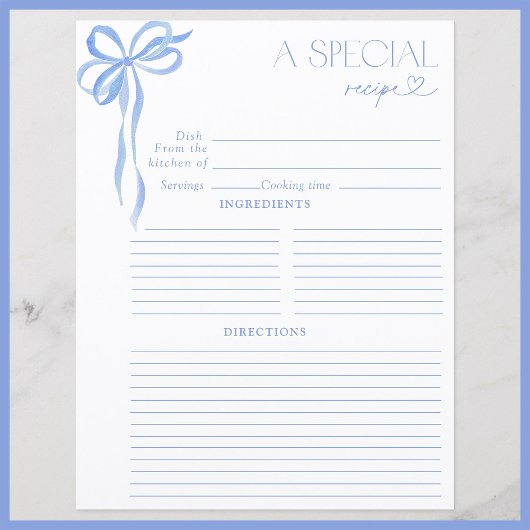 ボーエレガントブルーウォーター色ブライダルシャワーレシピ