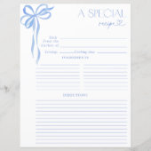 ボーエレガントブルーウォーター色ブライダルシャワーレシピ (正面)