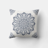 ボーエレガントホブルーとホワイトマンダラ クッション (裏面)