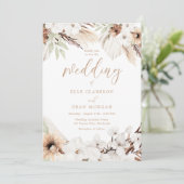 ボーエレガントホホワイトフローラオールシーズンズ結婚 招待状 (スタンド正面)