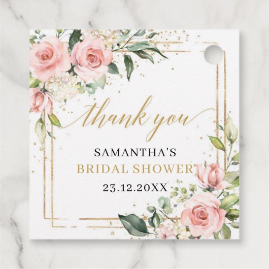 ボーエレガントホ赤面金ゴールド緑化ブライダルシャワー フェイバータグ (裏面)