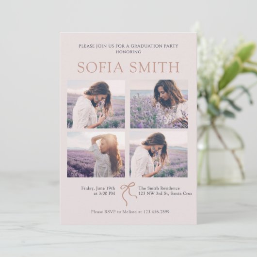 ボーエレガントボウ卒業パーティー招待状 招待状 (スタンド正面)