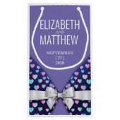 ボーエレガントモダンドとハートスペックルデザイン スモールペーパーバッグ (裏面)