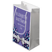 ボーエレガントモダンドとハートスペックルデザイン スモールペーパーバッグ (裏面アングル)