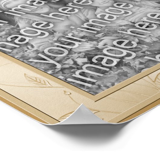 ボーエレガントラブフレーム自分の写真を作成 ポスター (角)