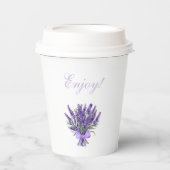 ボーエレガントラベンダーフローラブライダルシャワー 紙コップ (正面)