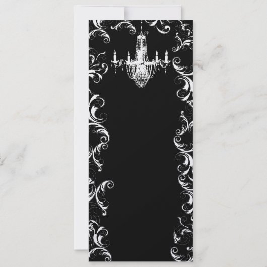 ボーエレガントルビクトリアンヴィンテージチャンデリア結婚ズ 招待状 (裏面)