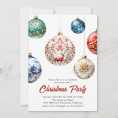ボーエレガントルフェスティバルクリスマス |ホリデーパーティー 招待状 (正面)